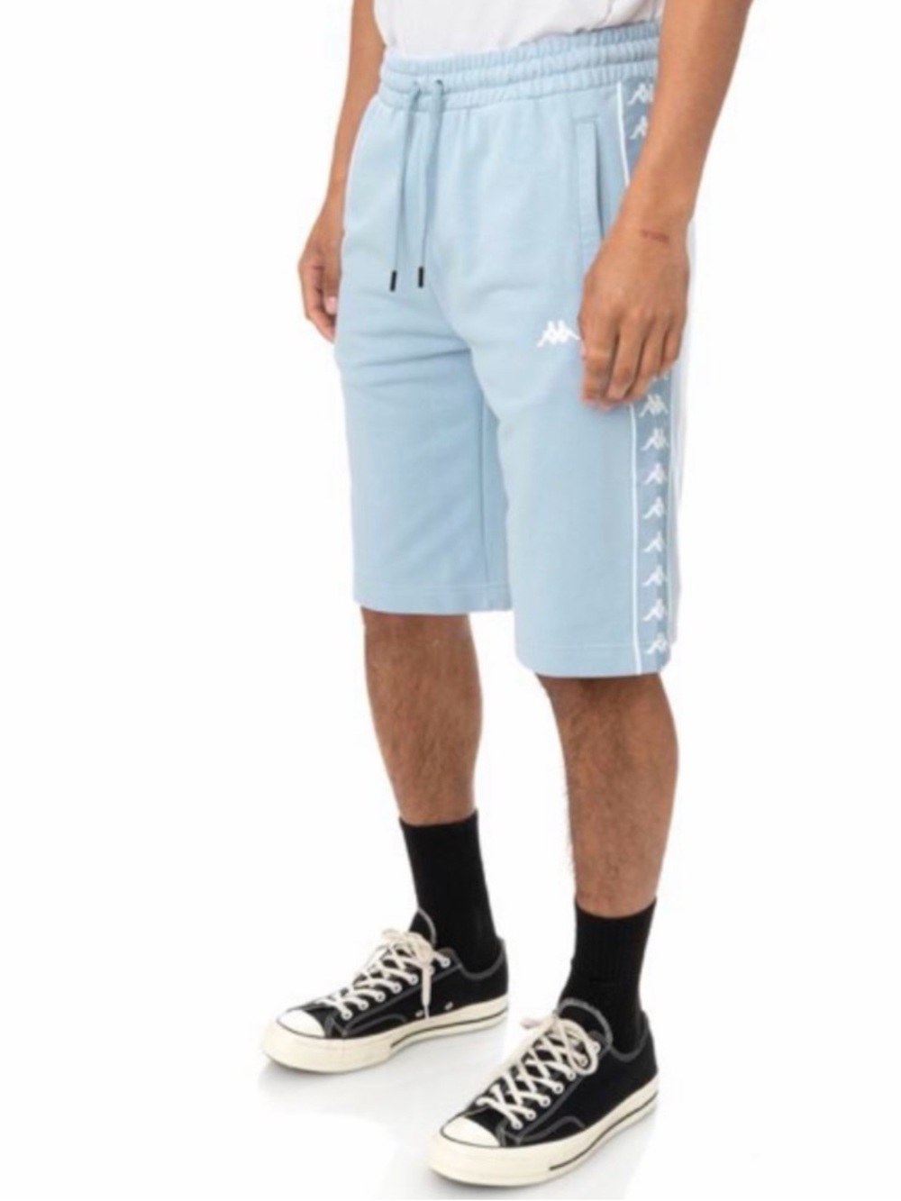 Kappa Men's Sky Blue Athletic Shorts with Side Logo Tape